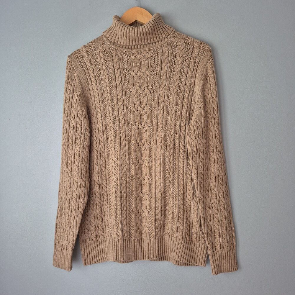 Amazon Essentials Fisherman Cable Knit Long Sleeve Turtleneck Sweater Womens LRG